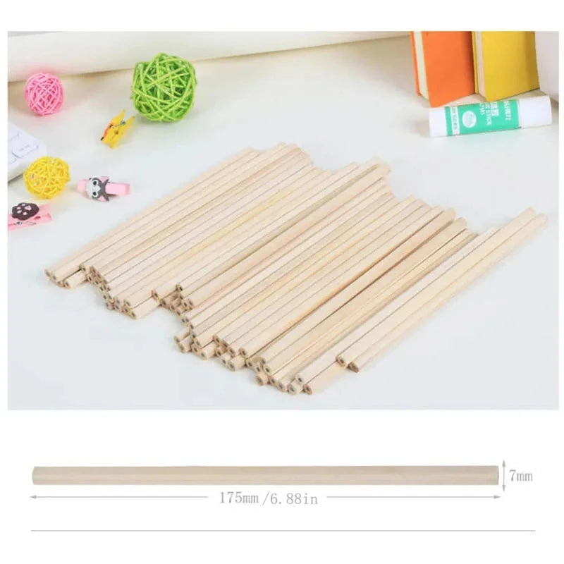 100Pcs/lot  HB Pencil Natural Hexagon Wooden Pencils Children Painting Drawing Sketch Writing Student Stationery Kid Supplies