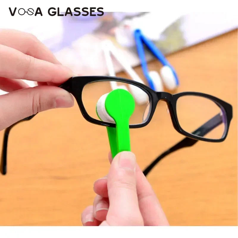 Portable Multifunctional Glasses Cleaning Rub Eyeglass Sunglasses Spectacles Microfiber Cleaner Brushes Wiping Tools Mini 1 Pcs