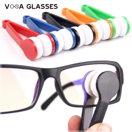 Portable Multifunctional Glasses Cleaning Rub Eyeglass Sunglasses Spectacles Microfiber Cleaner Brushes Wiping Tools Mini 1 Pcs