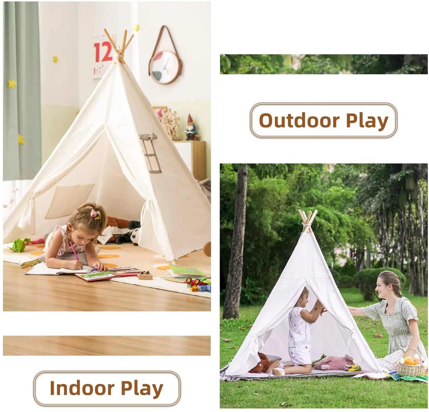 1.35/1.6m Tent For Kid Play House Wigwam for Children Portable Children Tipi Tents Teepee  Tipi Infantil Kid Tent Girl play room